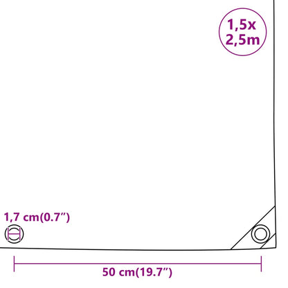 Tarpaulin White 1.5x2.5 m 650 g/m²