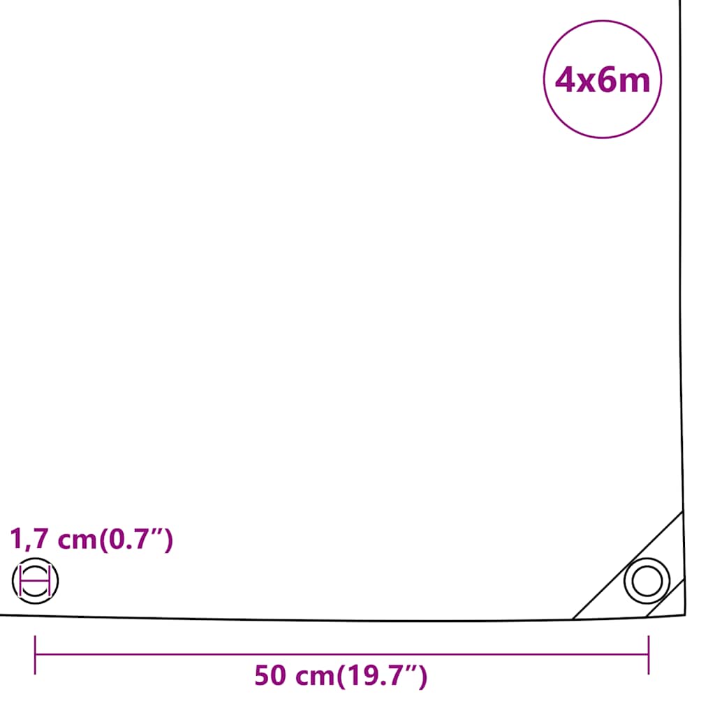 Tarpaulin Anthracite 4x6 m 650 g/m²