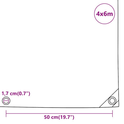 Tarpaulin Anthracite 4x6 m 650 g/m²