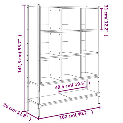 Bookcase Brown Oak 102x30x141,5 cm Engineered Wood
