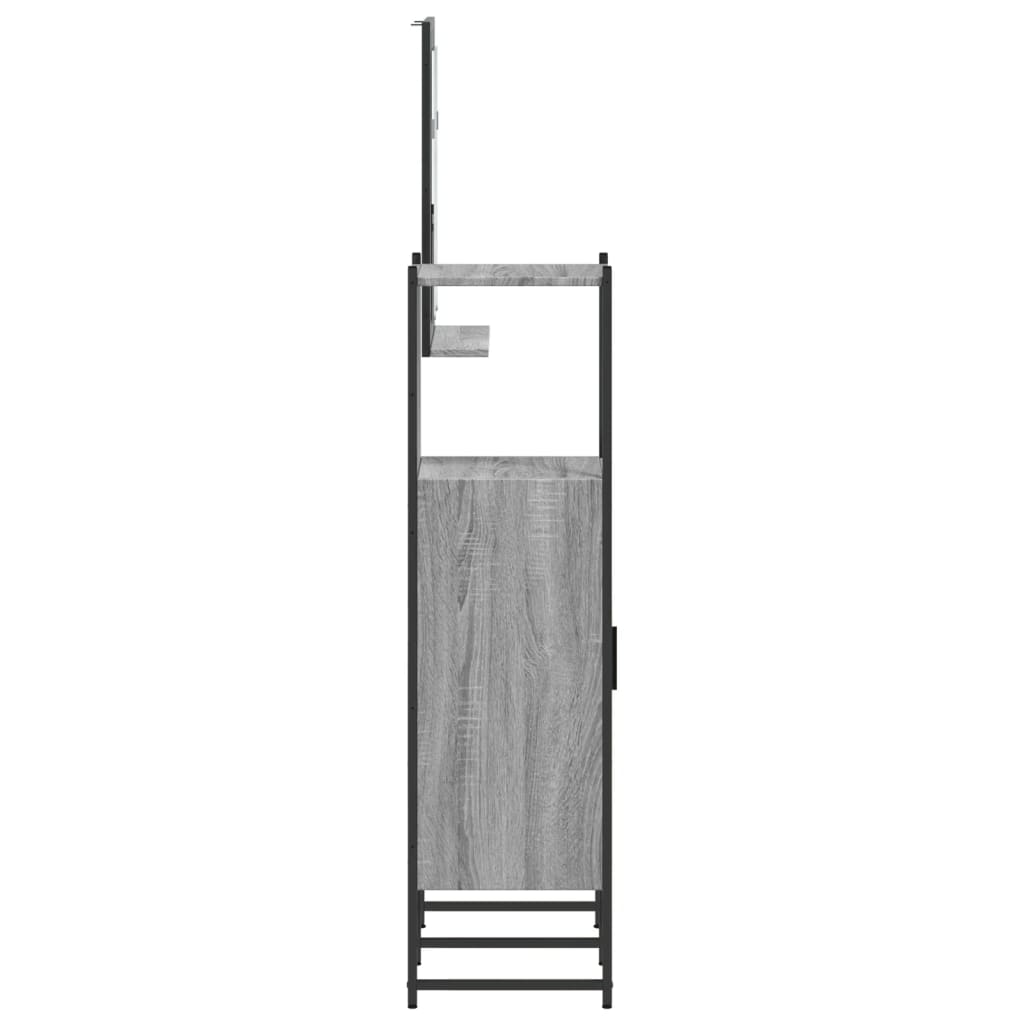 3 Piece Bathroom Cabinet Set Grey Sonoma Engineered Wood