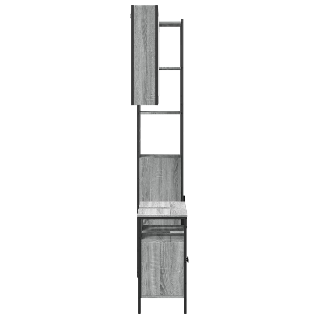 3 Piece Bathroom Cabinet Set Grey Sonoma Engineered Wood