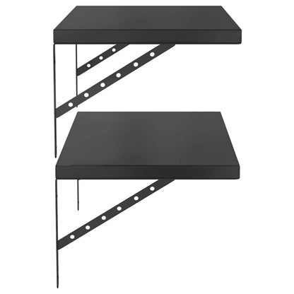 Wall Shelves 2 pcs 75x40 cm Black Stainless Steel
