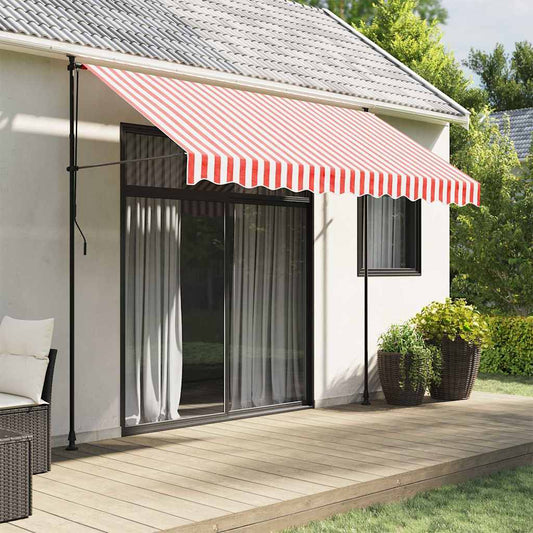 Awning Replacement Fabric Red and White 3x2.5 m Polyester
