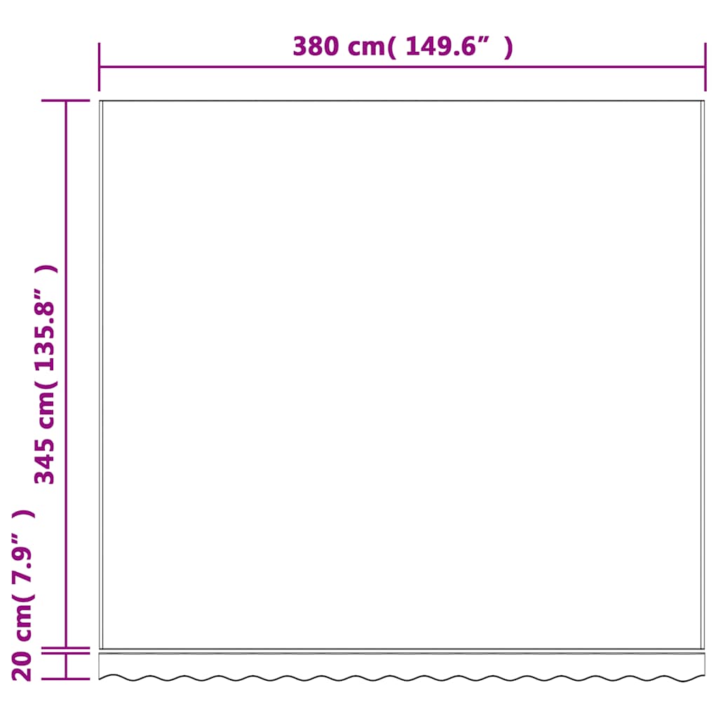 Replacement Fabric for Awning Red and White Stripe 4x3.5 m