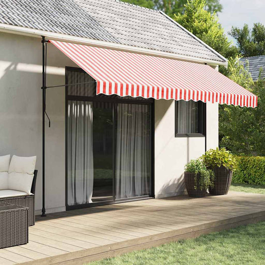 Awning Replacement Fabric Red and White 400x350 cm Polyester