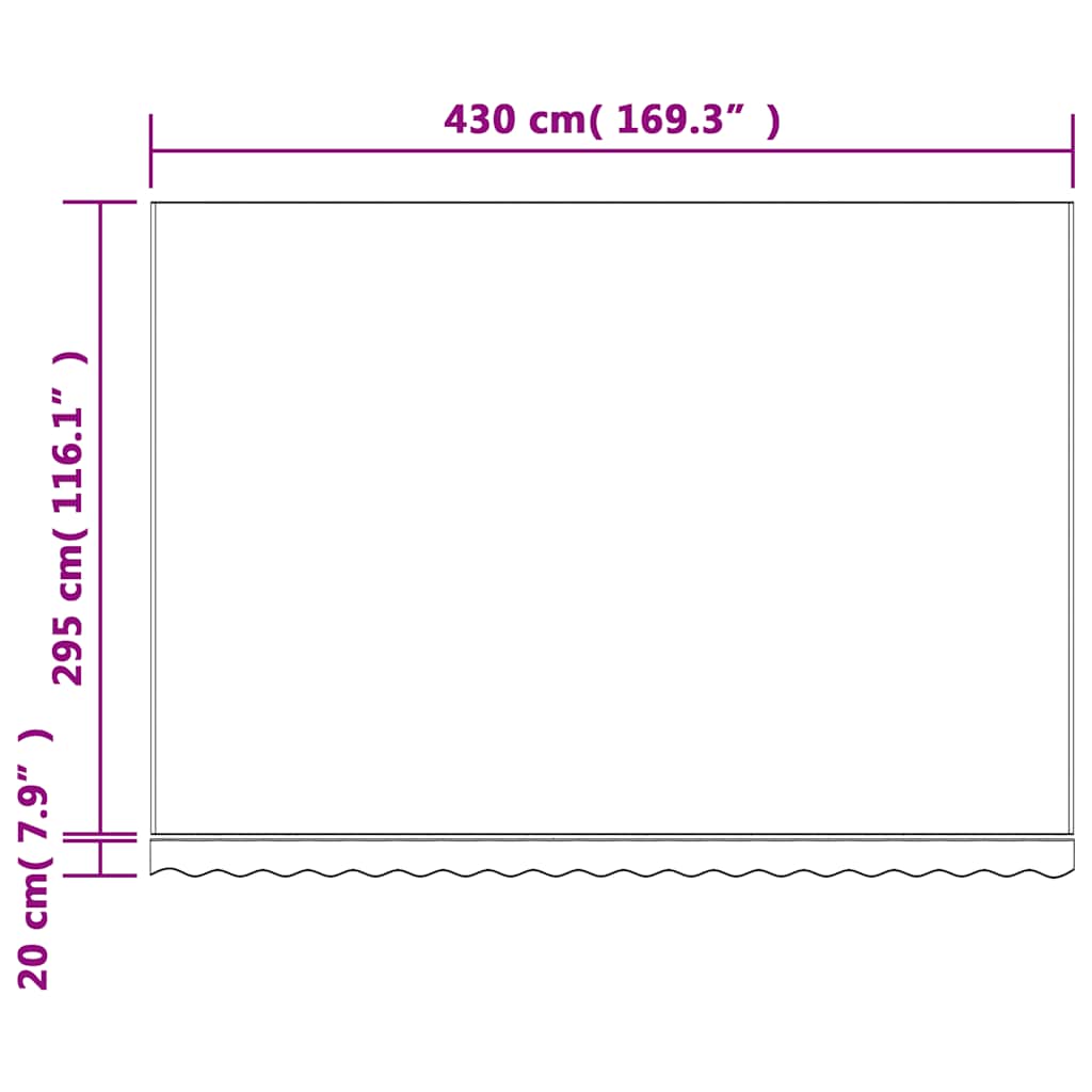 Replacement Fabric for Awning Red and White Stripe 4.5x3 m
