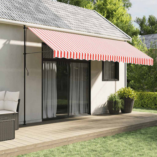 Awning Replacement Fabric Red and White 4.5x3.5 m Polyester