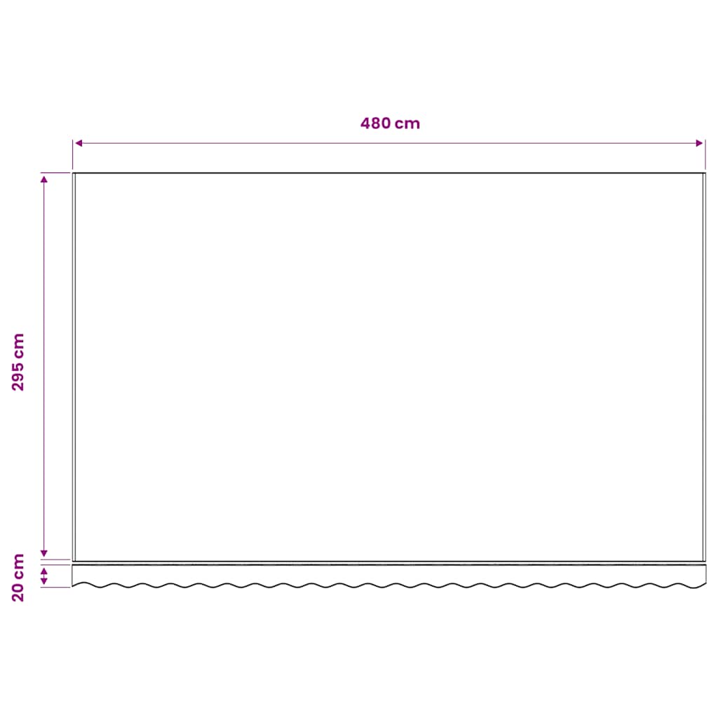 Awning Replacement Fabric Red and White 500x300 cm Polyester