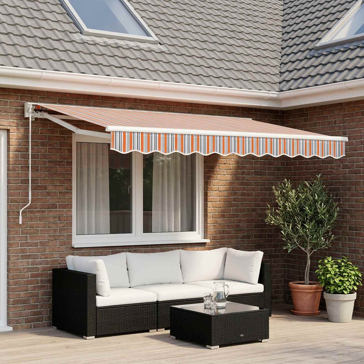 Awning Replacement Fabric Multicolour 350x250 cm Polyester