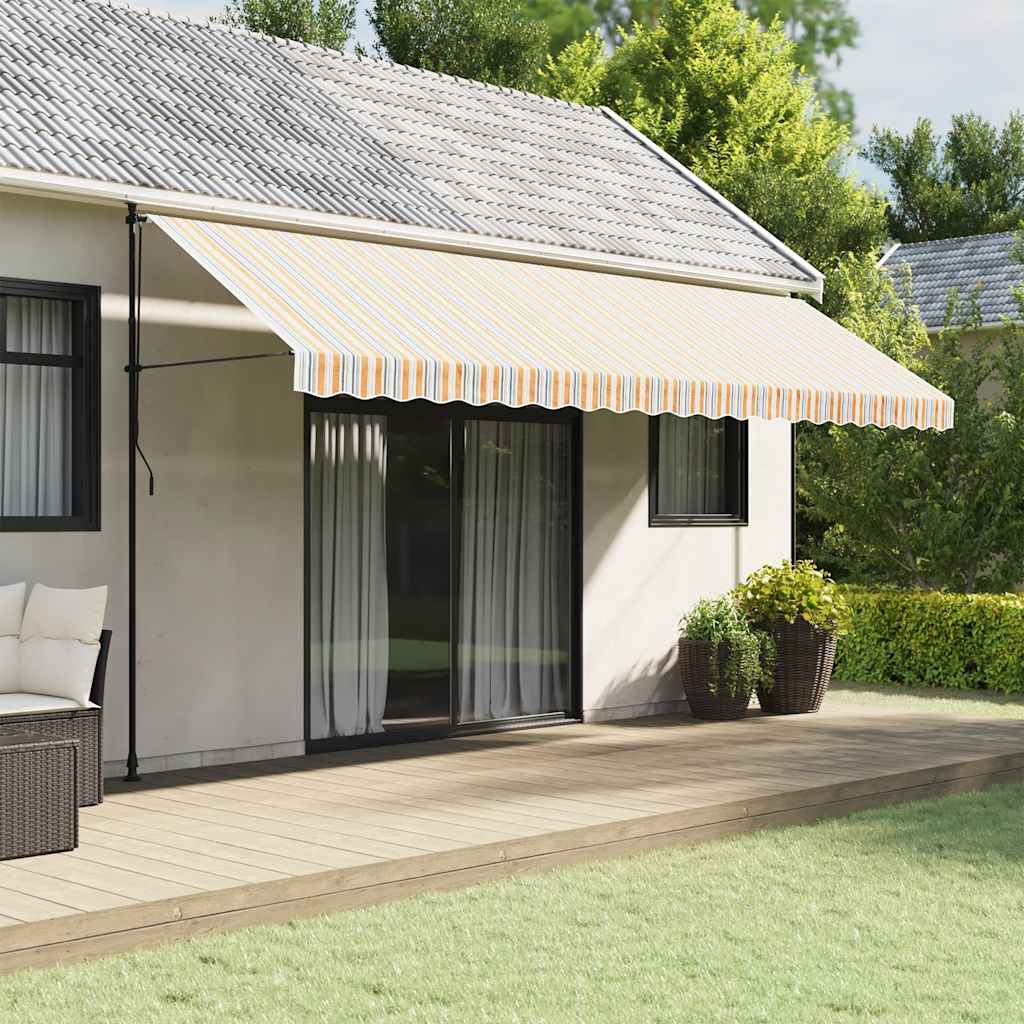 Awning Canopy Replacement for 5x3 m Orange & Grey Stripe
