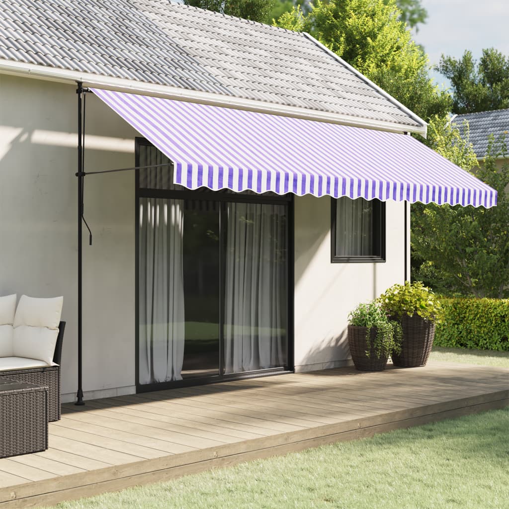 Replacement Fabric for Awning Valance Blue and White Stripe 4.5 m