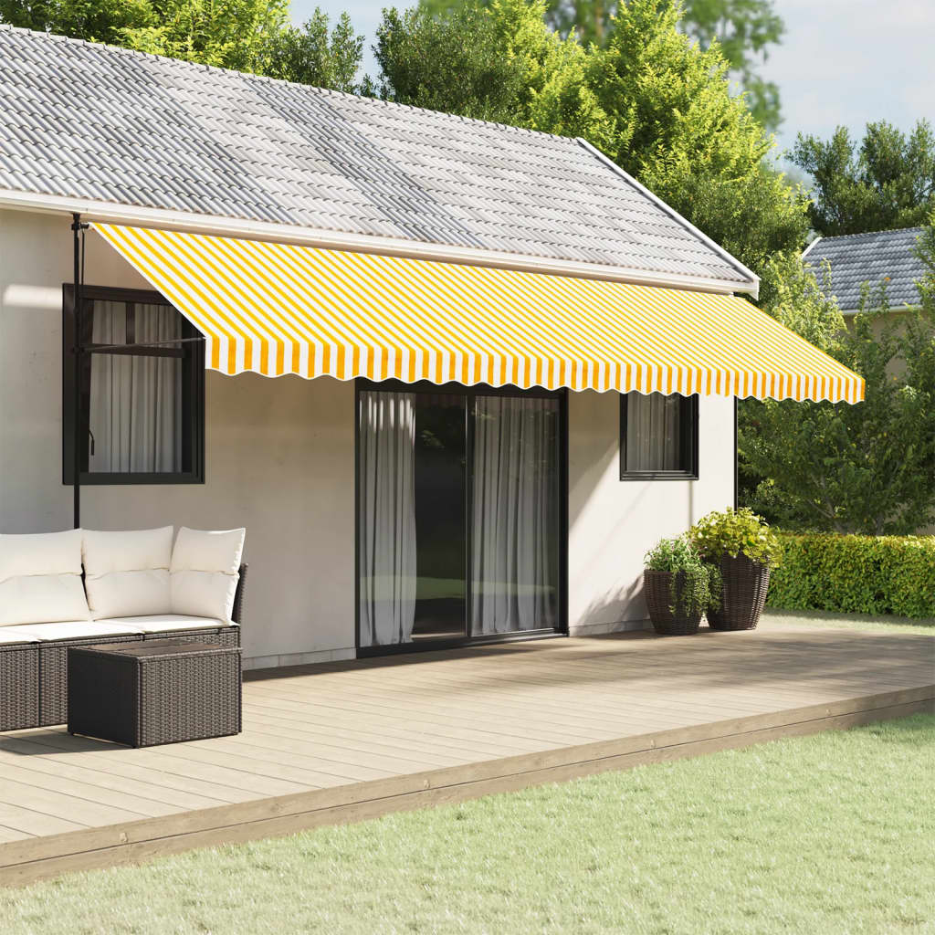 Replacement Fabric for Awning Valance Yellow and White Stripe 6 m