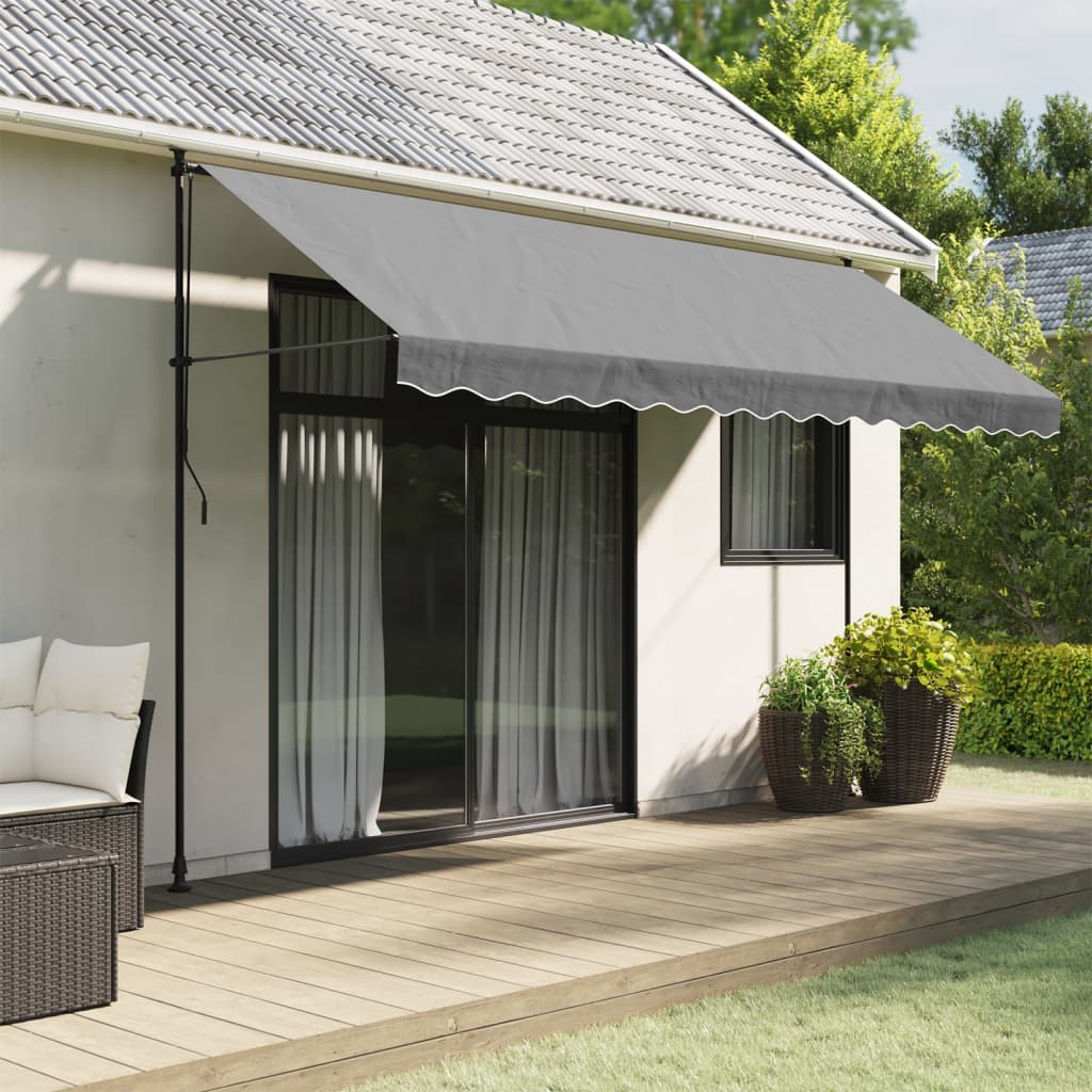 Replacement Awning Valance Fabric | Anthracite Stripe