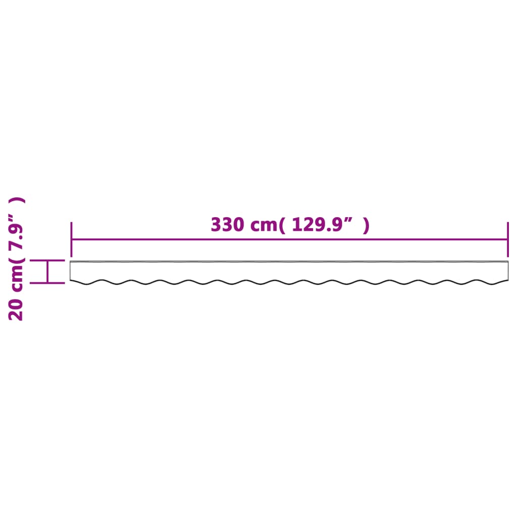 Replacement Fabric for Awning Valance Burgundy Stripe 3.5 m