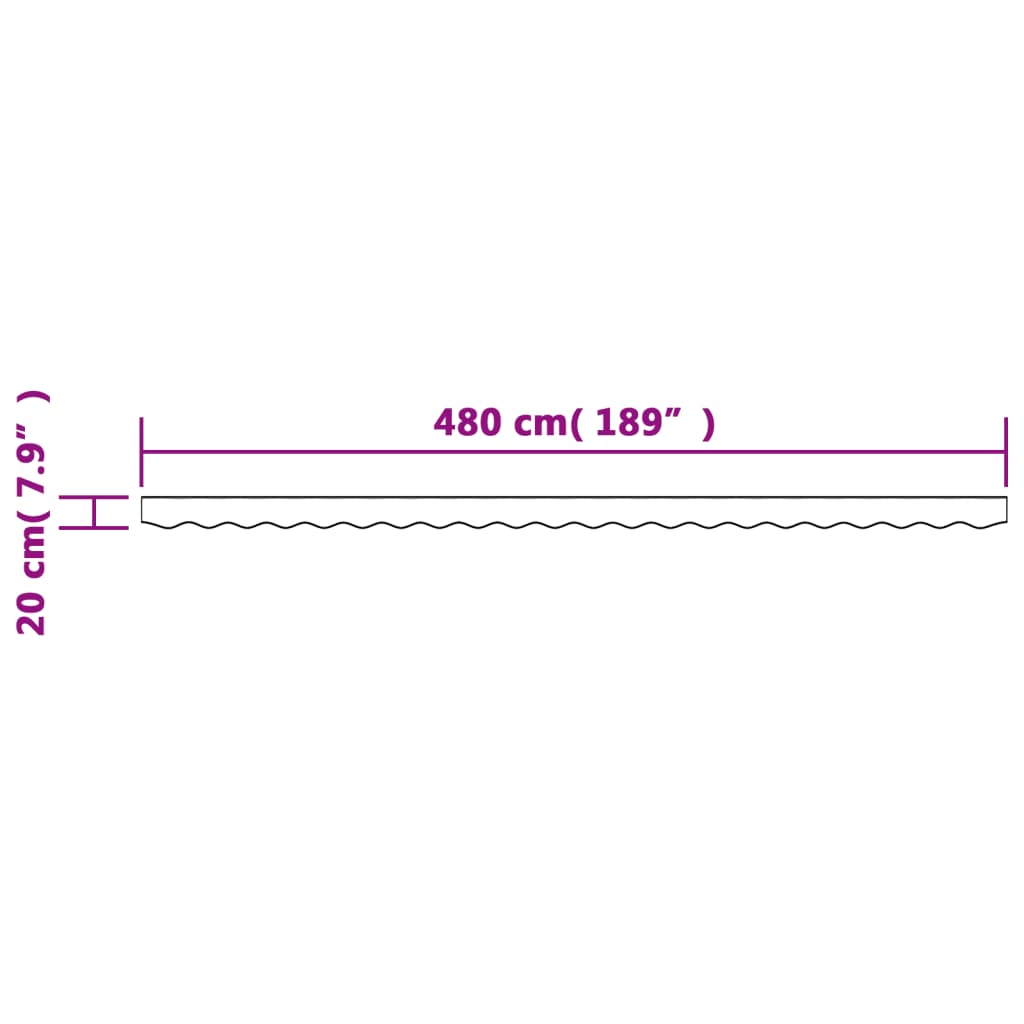 Replacement Fabric for Awning Valance Brown Stripe 5 m
