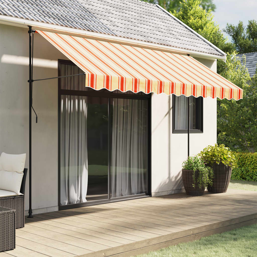 Replacement Fabric for Awning Valance Yellow and Orange Stripe 3.5 m