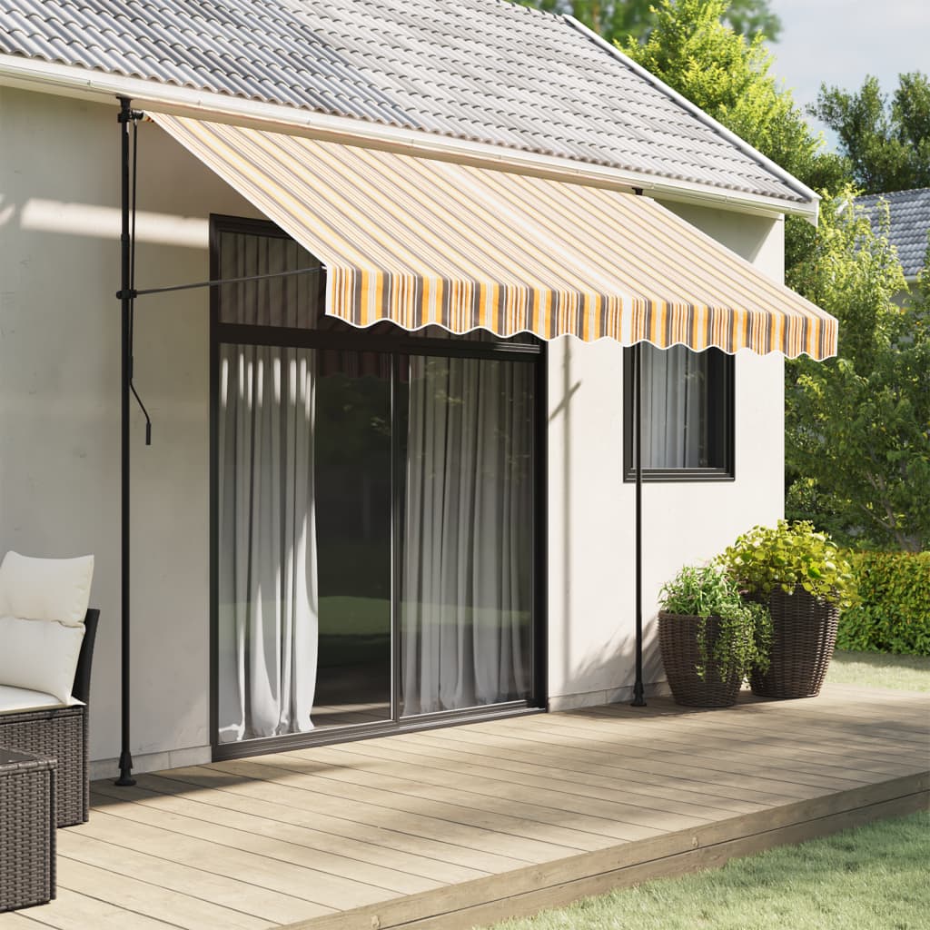 Replacement Fabric for Awning Valance Yellow and Grey Stripe 3 m