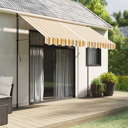 Replacement Fabric for Awning Valance Yellow and Grey Stripe 3 m
