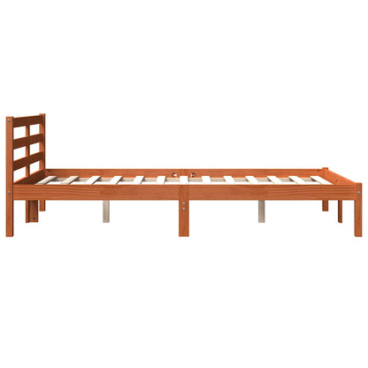 Bed Frame without Mattress Wax Brown 150x200 cm Solid Wood Pine