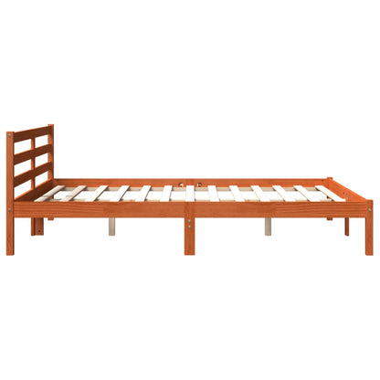 Bed Frame | Wax Brown | Solid Pine Wood, Plywood | Double | Modern
