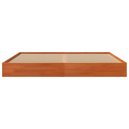 Bed Frame without Mattress Wax Brown 200x200 cm Solid Wood Pine