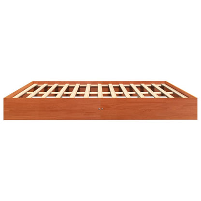 Bed Frame without Mattress Wax Brown 200x200 cm Solid Wood Pine
