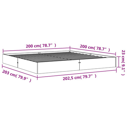 Bed Frame without Mattress Wax Brown 200x200 cm Solid Wood Pine