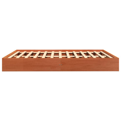 Bed Frame without Mattress Wax Brown 160x200 cm Solid Wood Pine