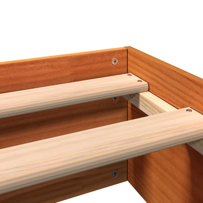 Bed Frame without Mattress Wax Brown 160x200 cm Solid Wood Pine