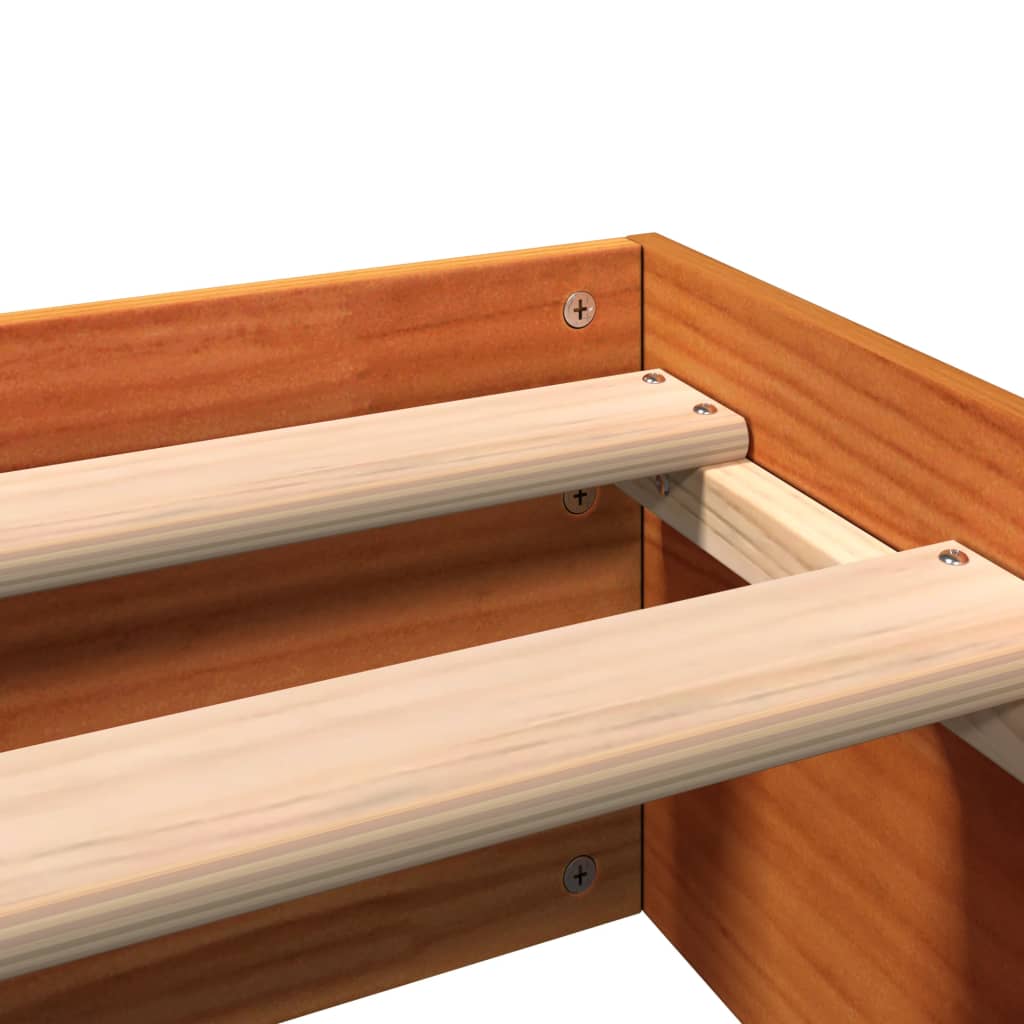 Bed Frame without Mattress Wax Brown 120x190 cm Small Double Solid Wood Pine