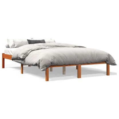 Bed Frame without Mattress Wax Brown 120x190 cm Small Double Solid Wood Pine