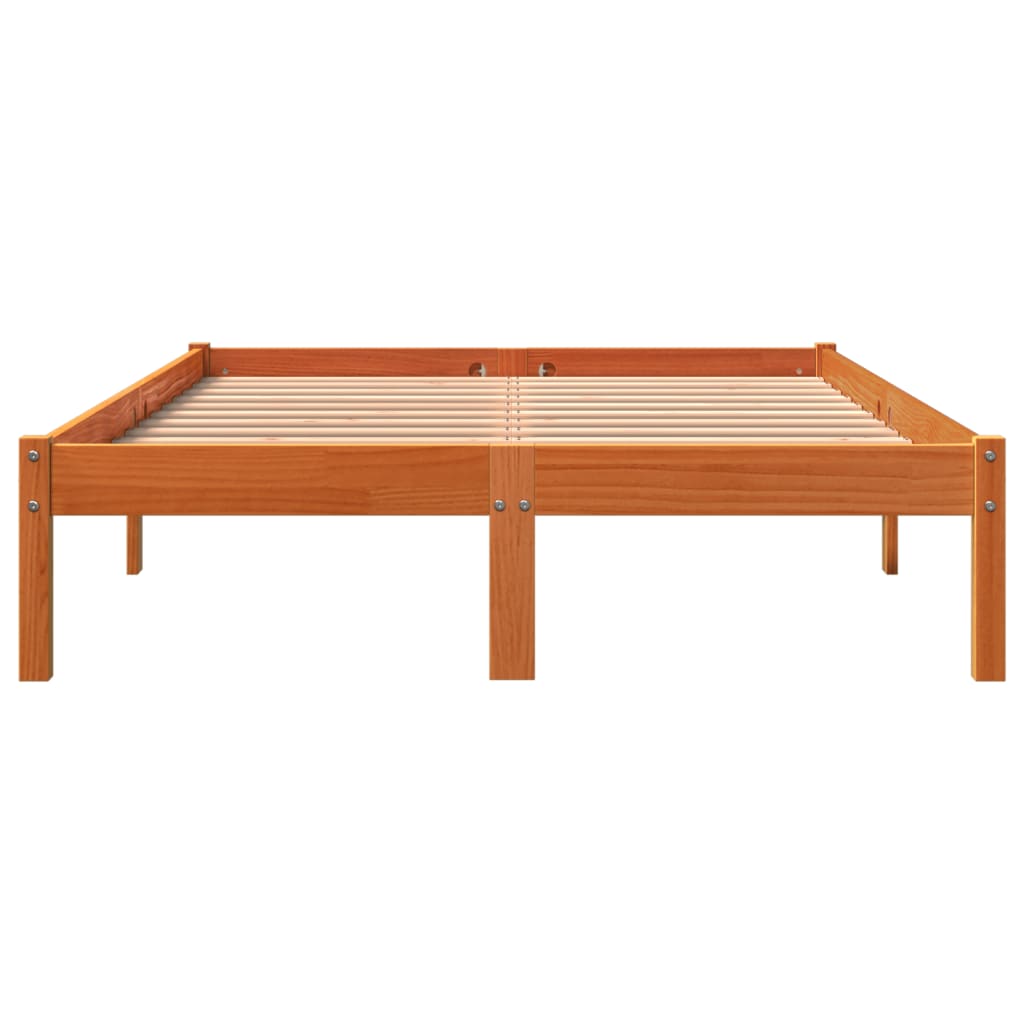 Bed Frame without Mattress Wax Brown 120x190 cm Small Double Solid Wood Pine