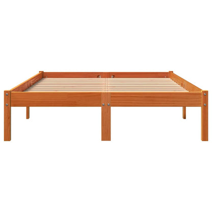 Bed Frame without Mattress Wax Brown 120x190 cm Solid Wood Pine