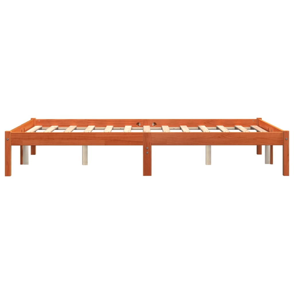 Bed Frame without Mattress Wax Brown 120x190 cm Small Double Solid Wood Pine
