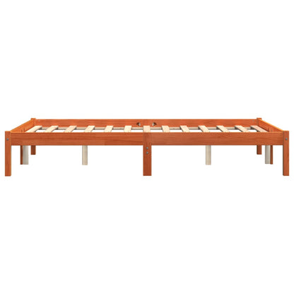 Bed Frame without Mattress Wax Brown 120x190 cm Small Double Solid Wood Pine