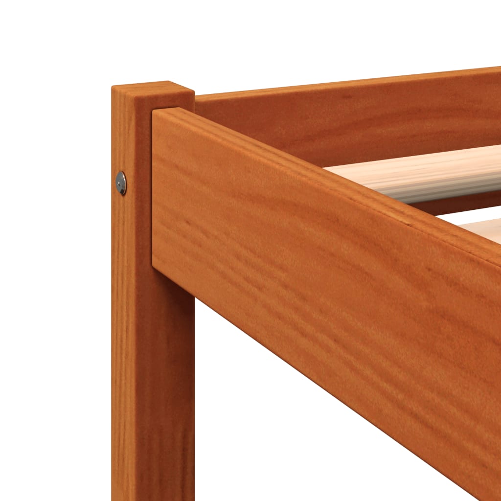 Bed Frame without Mattress Wax Brown 120x190 cm Small Double Solid Wood Pine
