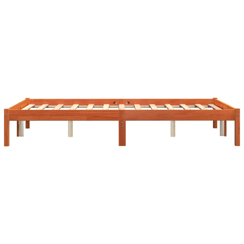 Bed Frame without Mattress Wax Brown 120x200 cm Solid Wood Pine
