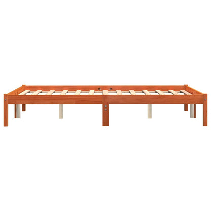 Bed Frame without Mattress Wax Brown 120x200 cm Solid Wood Pine
