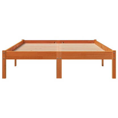 Bed Frame without Mattress Wax Brown 140x200 cm Solid Wood Pine