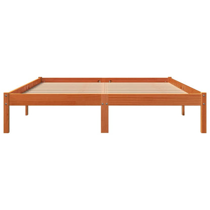 Bed Frame without Mattress Wax Brown 150x200 cm Solid Wood Pine