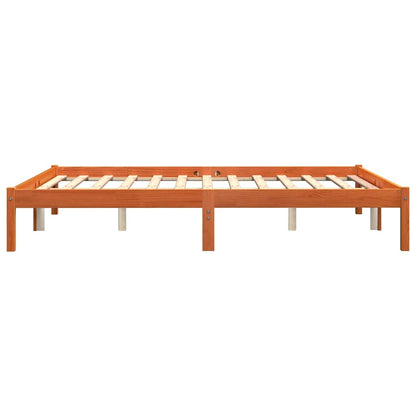 Bed Frame without Mattress Wax Brown 150x200 cm Solid Wood Pine