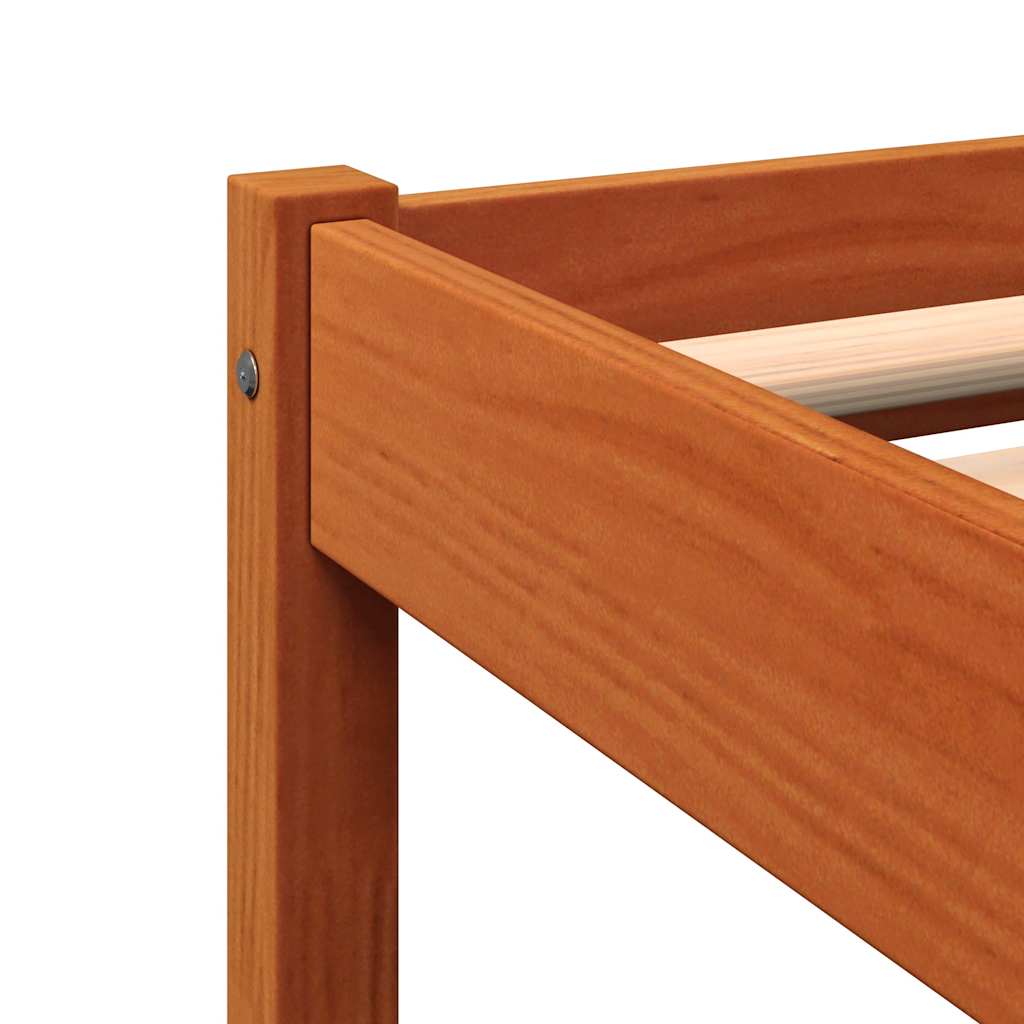 Bed Frame without Mattress Wax Brown 150x200 cm Solid Wood Pine