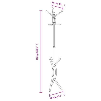 Coat Stand Black 176 cm Powder-coated Iron