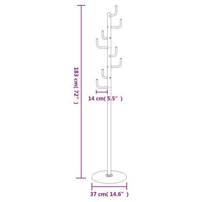 Coat Stand Black 183 cm Powder-coated Iron