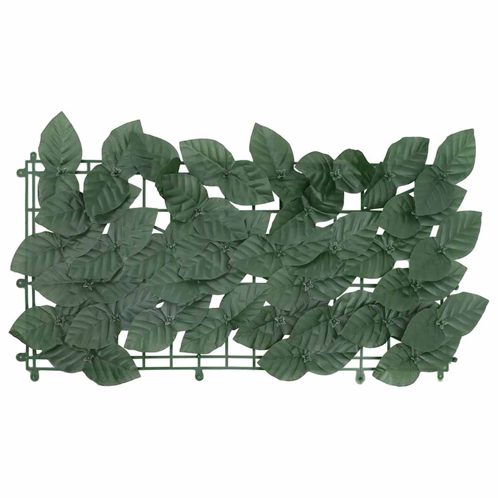 Balcony Screen with Dark Green Leaves 200x75 cm
