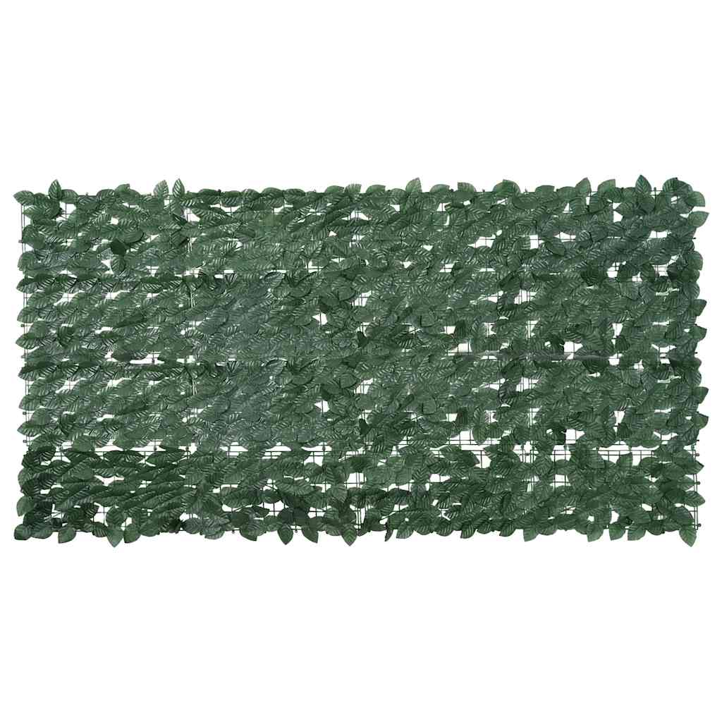 Balcony Screen with Dark Green Leaves 200x100 cm