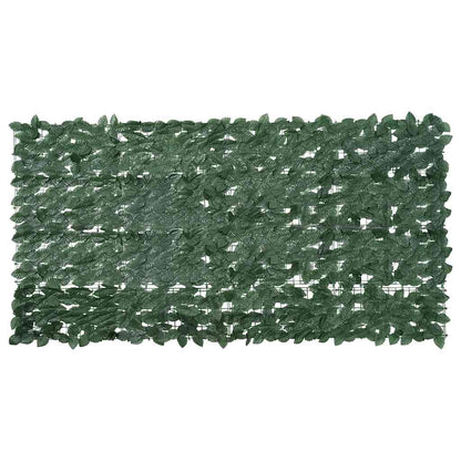 Balcony Screen with Dark Green Leaves 200x100 cm