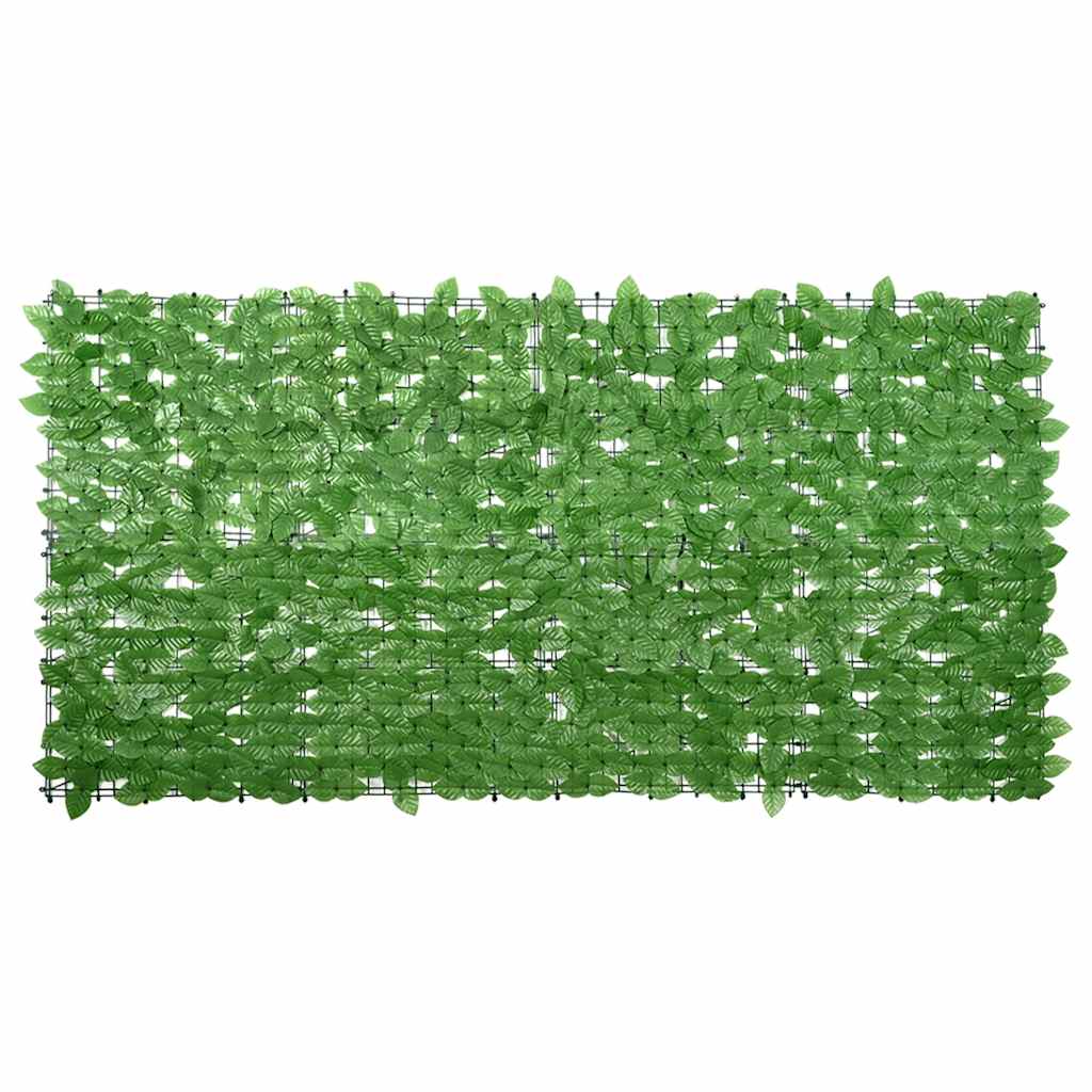 Balcony Screen with Green Leaves 200x100 cm
