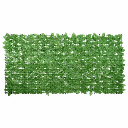 Balcony Screen with Green Leaves 200x100 cm